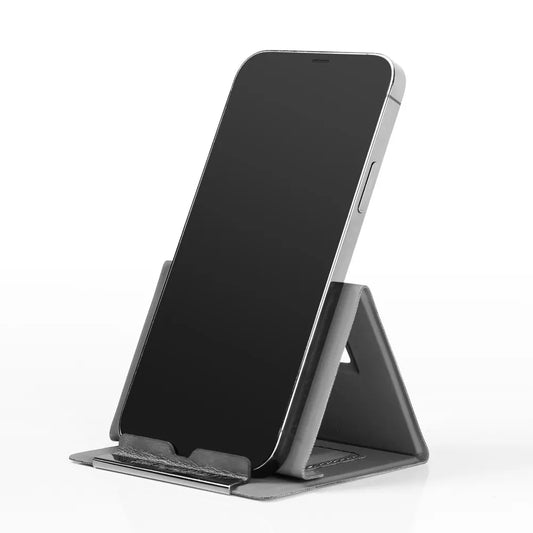 2-PCS Black Portable Foldable Phone Stand with Card Holder – Compact Desktop Mobile Phone Holder for Home, Office, and Travel Use - Image 3