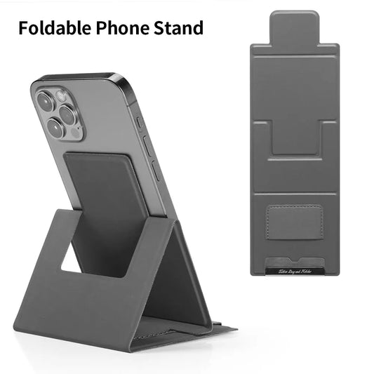 2-PCS Green Portable Foldable Phone Stand with Card Holder – Compact Desktop Mobile Phone Holder for Home, Office, and Travel Use - Image 2