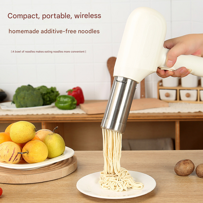 White Wireless Handheld Electric Pasta Maker – Rechargeable Dough Extruder with 5 Nozzles for Homemade Noodles, Spaghetti, Fettuccine & Sausage Stuffer, USB-C Charged - Image 3