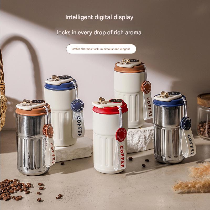 Blue Smart Digital Insulated Coffee Mug with 316 Stainless Steel Inner Liner – Vacuum-Sealed Travel Tumbler with Temperature Display, USB-C Rechargeable, Leak-Proof Lid for Hot and Cold Beverages - Image 2