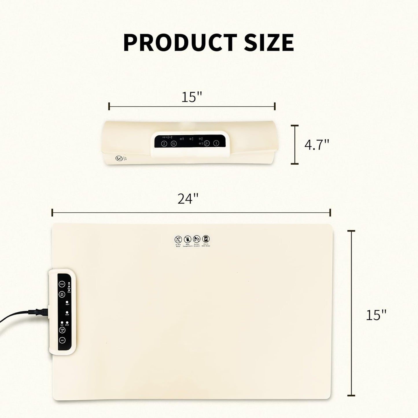 Blue 24-Inch Electric Warming Tray with 3-Temperature Settings – Graphene Heating Mat for Keeping Food Warm, Thawing Meat, Dough Fermentation, and Facial Mask Warming - Image 6