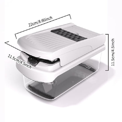 Black Multifunctional Vegetable Slicer – Manual Kitchen Cutter with Adjustable Blades for Slicing, Dicing, Shredding, Garlic Grinding, and Egg White Separation - Image 7