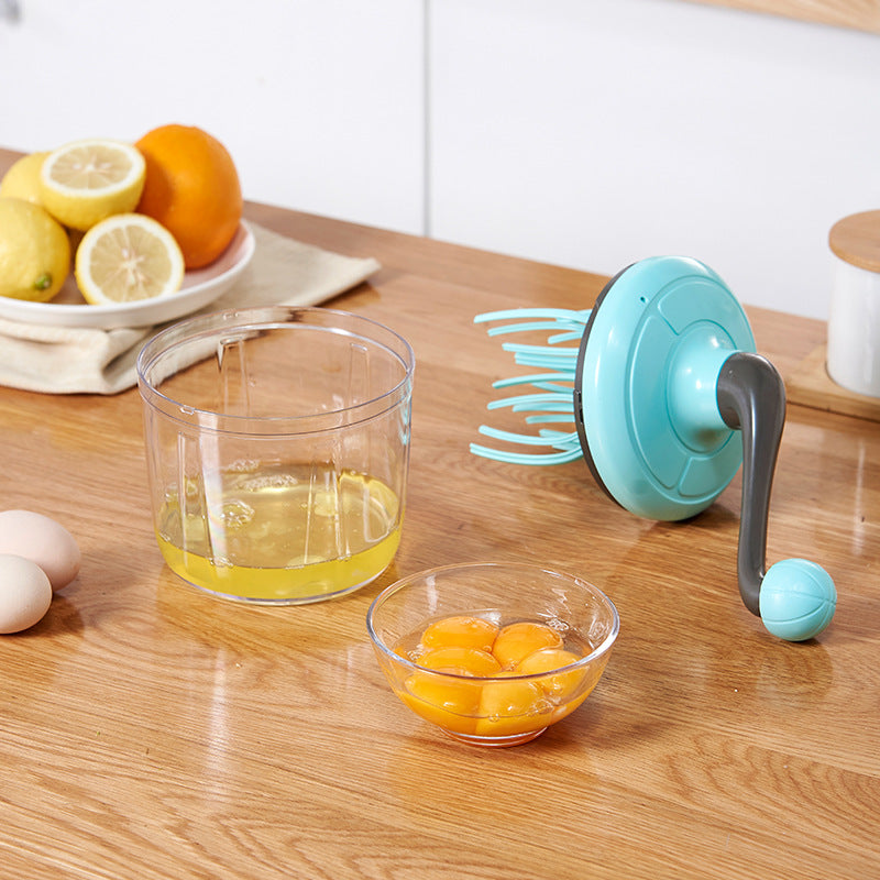 Blue Manual Hand-Crank Egg Beater – Semi-Automatic Whisk for Whipping Cream, Egg Whites, and Baking Mixes with Easy-Clean Design - Image 2