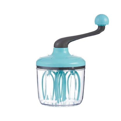 Green Manual Hand-Crank Egg Beater – Semi-Automatic Whisk for Whipping Cream, Egg Whites, and Baking Mixes with Easy-Clean Design