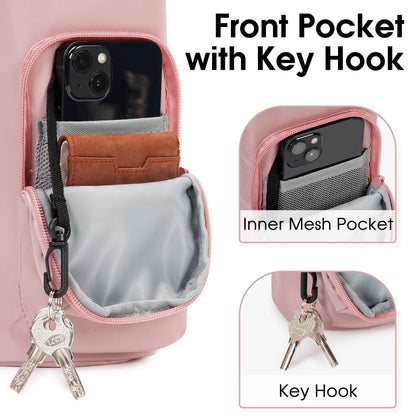 Green Insulated Water Bottle Carrier with Shoulder Strap – Portable Sleeve for Large Bottles, Featuring Front Pocket and Key Hook - Image 3