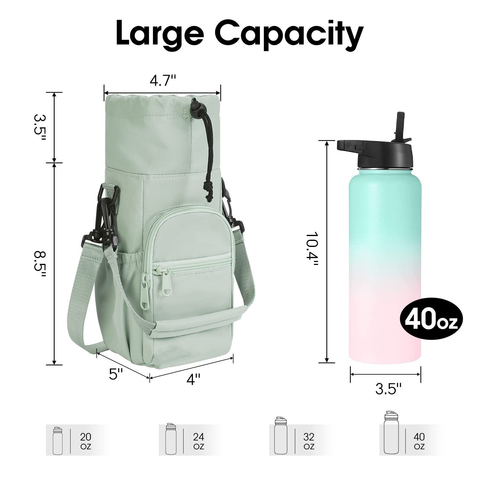 Purple Water Bottle Carrier with Drawstring Closure – Adjustable Shoulder Strap, Front Pocket, and Side Storage for Daily Use - Image 5