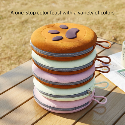 Pink Portable Foldable Dual Bowl for Pets – Silicone Feeding and Water Dish with Compact Storage Design - Image 5