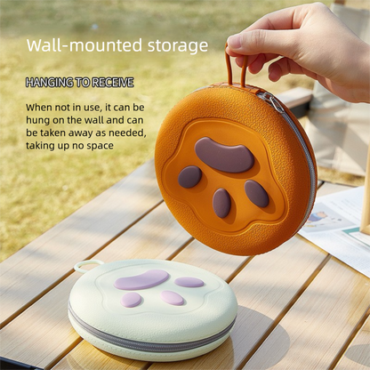 Brown Portable Foldable Dual Bowl for Pets – Silicone Feeding and Water Dish with Compact Storage Design - Image 2