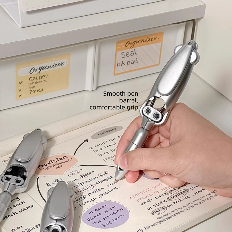 5-Pcs Transformable Squid-Style Pen – Compact Mechanical Writing Tool with Hinged Design and 0.5mm Ballpoint Tip - Image 3