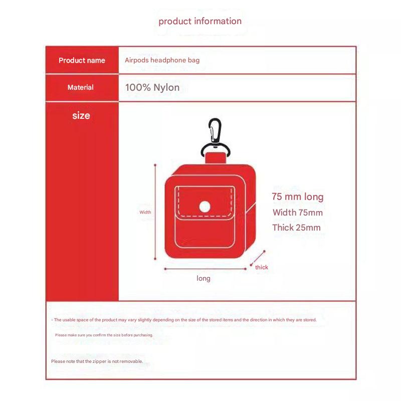 Mini Compact Pouch with Zipper Closure – Portable Storage Case for Earbuds and Small Items - Image 3
