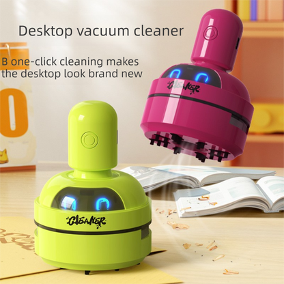 Black Compact Desktop Vacuum Cleaner – Rechargeable Mini Dust Collector for Eraser Shavings, Pencil Shavings, Paper Scraps, and Fine Debris - Image 2