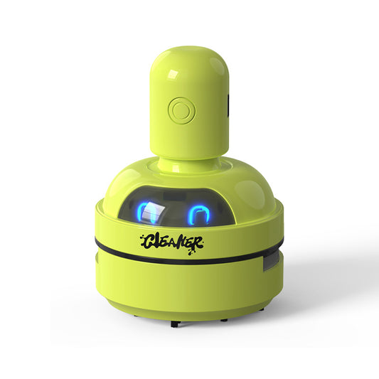 Green Compact Desktop Vacuum Cleaner – Rechargeable Mini Dust Collector for Eraser Shavings, Pencil Shavings, Paper Scraps, and Fine Debris