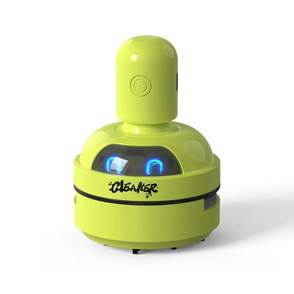 Green Compact Desktop Vacuum Cleaner – Rechargeable Mini Dust Collector for Eraser Shavings, Pencil Shavings, Paper Scraps, and Fine Debris