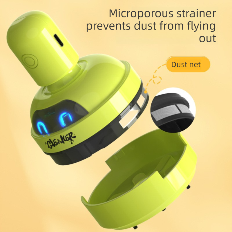 Green Compact Desktop Vacuum Cleaner – Rechargeable Mini Dust Collector for Eraser Shavings, Pencil Shavings, Paper Scraps, and Fine Debris - Image 5