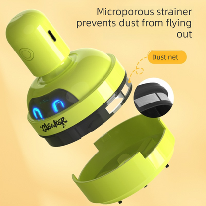 Green Compact Desktop Vacuum Cleaner – Rechargeable Mini Dust Collector for Eraser Shavings, Pencil Shavings, Paper Scraps, and Fine Debris - Image 5