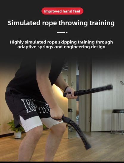 Cordless Battle Rope Weighted Spring Bars 1 Pair Heavy Duty Arm & Core Trainer Portable Home Gym Equipment Black - Image 2