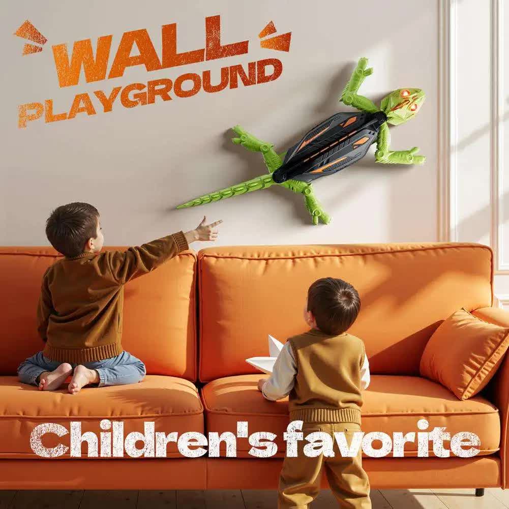 RC Wall Climbing Gecko Toy Anti-Gravity Remote Control Lizard with LED Eyes 360 Stunt Rotation Rechargeable Animal Gift for Kids - Image 3