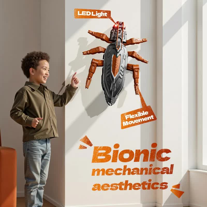 RC Wall Climbing Cockroach Toy Realistic Anti-Gravity Remote Control Bug 360 Stunt Rotation Rechargeable Prank Gift for Kids - Image 9