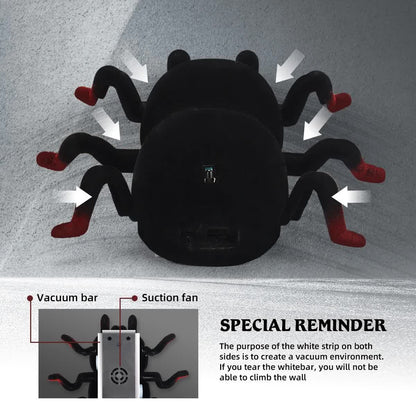 RC Wall Climbing Spider Toy Realistic Fuzzy Tarantula Anti-Gravity Remote Control Prank Bug with LED Eyes Rechargeable Gift for Kids - Image 2