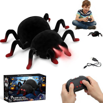 RC Wall Climbing Spider Toy Realistic Fuzzy Tarantula Anti-Gravity Remote Control Prank Bug with LED Eyes Rechargeable Gift for Kids - Image 3