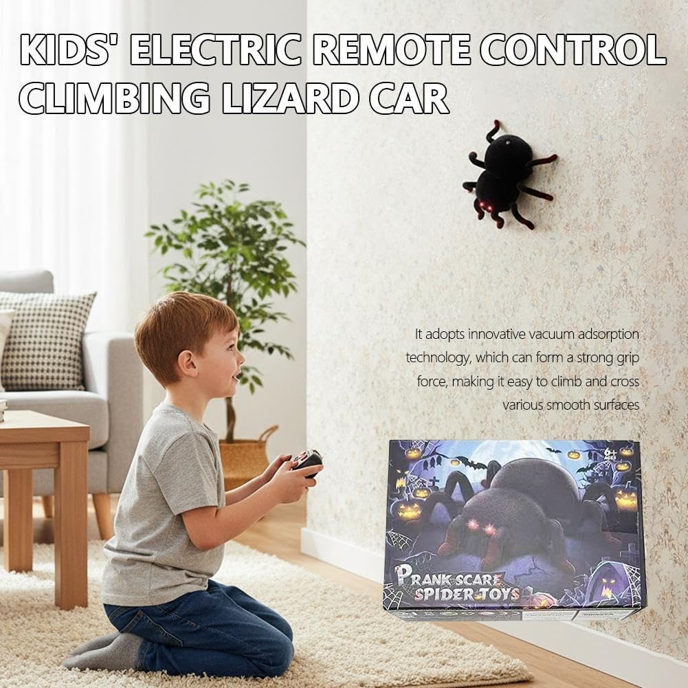 RC Wall Climbing Spider Toy Realistic Fuzzy Tarantula Anti-Gravity Remote Control Prank Bug with LED Eyes Rechargeable Gift for Kids - Image 7