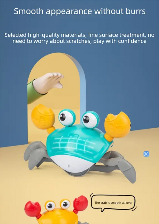 Electric Induction Crawling Crab Baby Toy Battery Operated with Silent Mode Music Off Switch Obstacle Avoidance Tummy Time Gift Sky Green - Image 6