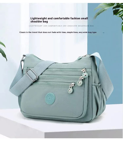 Women's Lightweight Nylon Crossbody Bag Waterproof Multi Pocket Shoulder Purse Travel Messenger Sapphire Blue - Image 2