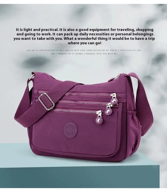 Women's Lightweight Nylon Crossbody Bag Waterproof Multi Pocket Shoulder Purse Travel Messenger Sapphire Blue - Image 5