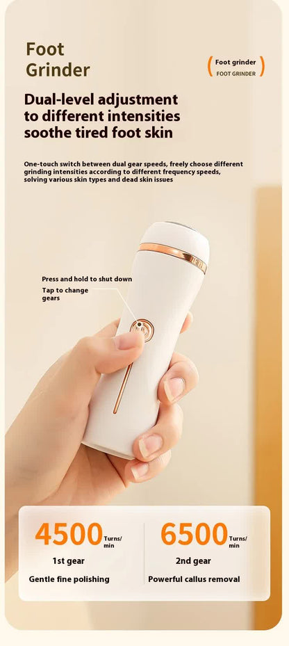 Electric Foot Callus Remover Rechargeable Pedicure Tool with 3 Grinding Heads Portable Dead Skin Exfoliator Ivory White - Image 7