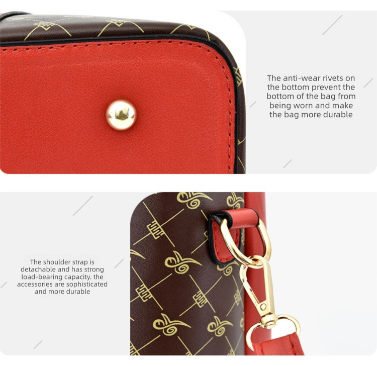 2 PCS Women's Handbag Set PU Leather Tote & Crossbody Purse Fashion Splicing Design Black - Image 3