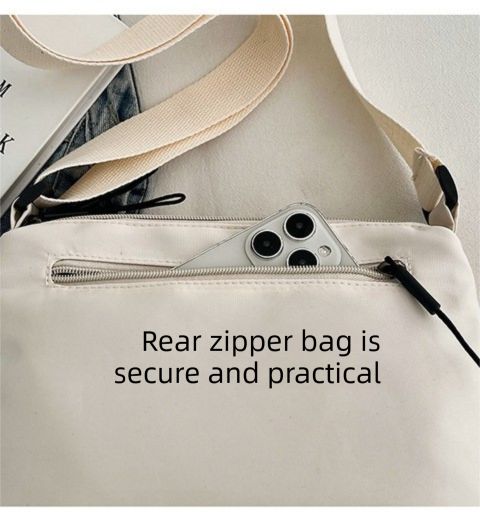 Casual Multi-Pocket Nylon Crossbody Bag Lightweight Shoulder Purse Waterproof Travel Messenger Bag Grey - Image 2