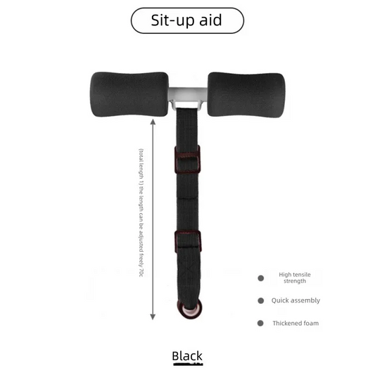 Portable Sit-Up Assistant Bar Door & Bed Anchor Core Trainer Adjustable Ab Workout Equipment Black