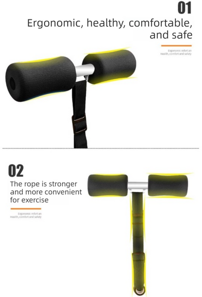 Portable Sit-Up Assistant Bar Door & Bed Anchor Core Trainer Adjustable Ab Workout Equipment Orange - Image 3