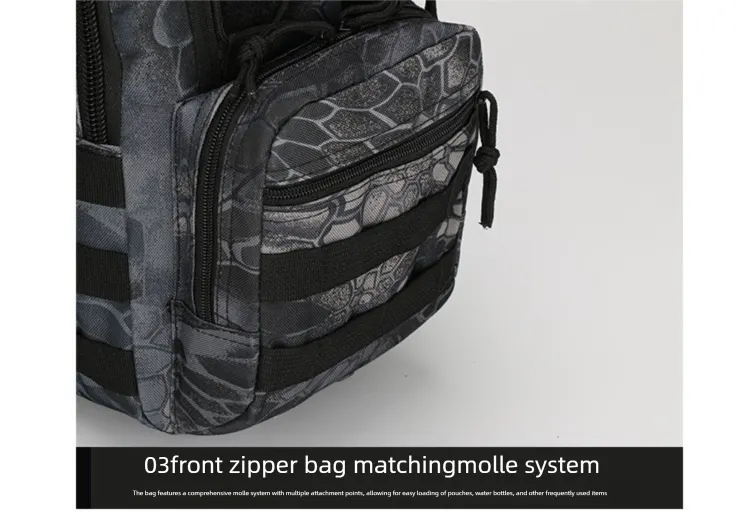 Tactical Sling Bag Jungle Camo 600D Waterproof Crossbody Backpack MOLLE EDC Shoulder Pack for Hiking Outdoor - Image 6