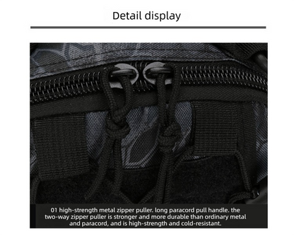 Tactical Sling Bag Black Python Camo 600D Waterproof Crossbody Backpack MOLLE EDC Shoulder Pack for Urban Outdoor - Image 4