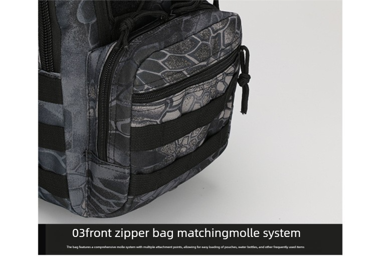 Tactical Sling Bag Tan Python Camo 600D Waterproof Crossbody Backpack MOLLE EDC Shoulder Pack for Hiking Camping - Image 6