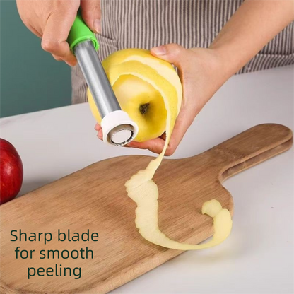 2-in-1 Apple Corer & Peeler Stainless Steel Fruit Prep Tool Kitchen Gadget Red - Image 3