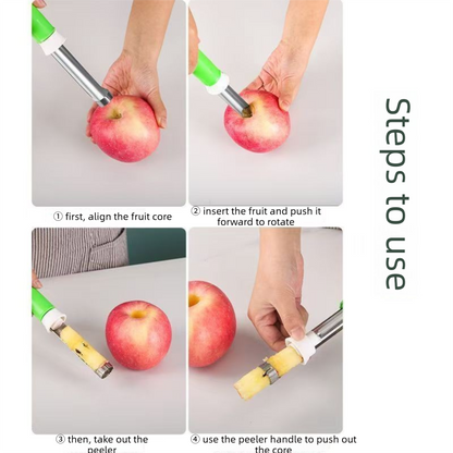 2-in-1 Apple Corer & Peeler Stainless Steel Fruit Prep Tool Kitchen Gadget Red - Image 6