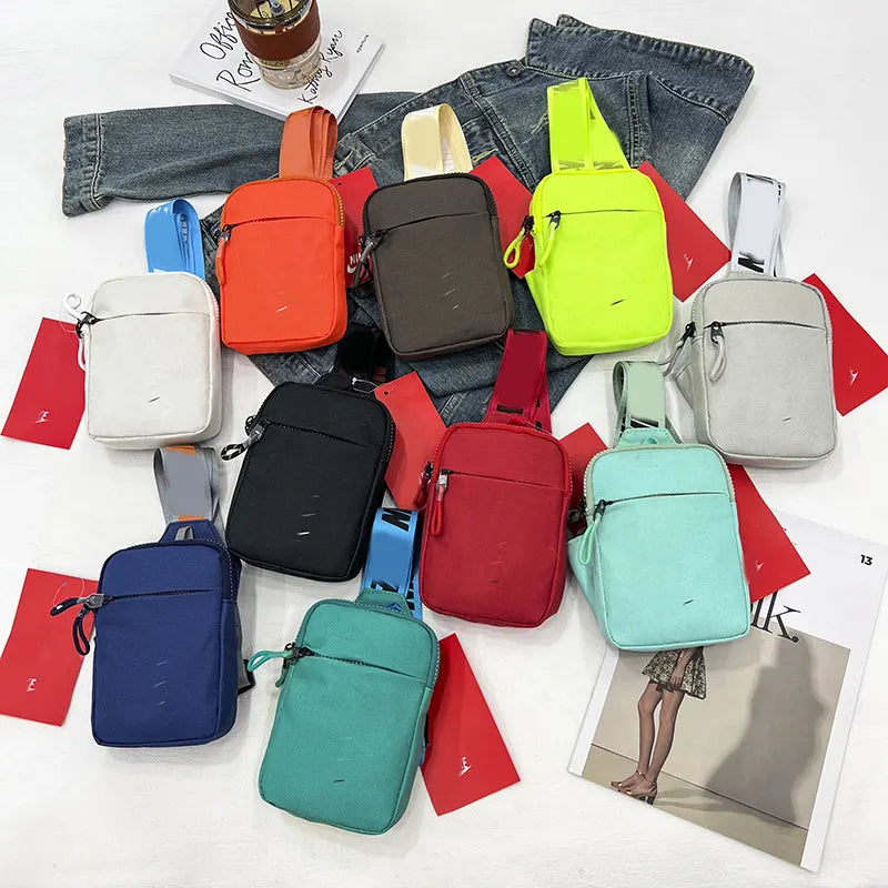 Unisex Mini Nylon Crossbody Sling Bag Chest Pouch Adjustable Wide Strap Lightweight Blue for Travel Sports & Festivals - Image 8