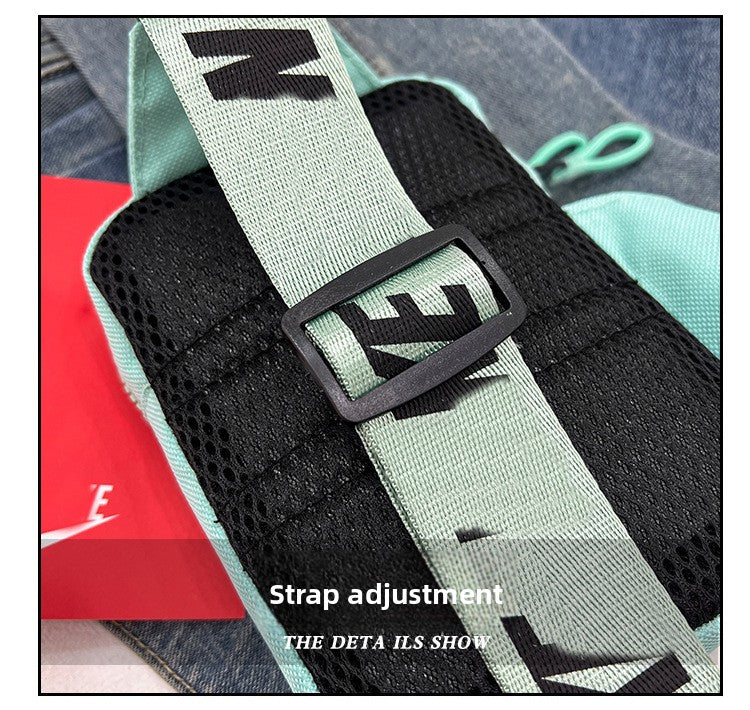 Unisex Mini Nylon Crossbody Sling Bag Chest Pouch Adjustable Wide Strap Lightweight Light Green for Travel Sports & Festivals - Image 6