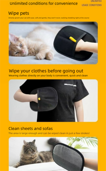 2 PCS Pet Hair Remover Mitt Reusable Static Lint Brush Glove for Cat & Dog Fur Cleaning Furniture Clothes & Bedding - Image 3