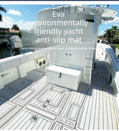 EVA Faux Teak Boat Flooring Sheet Marine Decking Mat Self Adhesive Non Slip Foam for Yacht Caravan & RV (Gold & Black, 240cm x 45cm) - Image 2