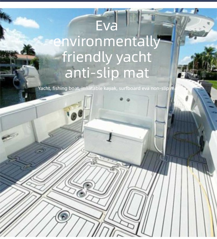 EVA Faux Teak Boat Flooring Sheet Marine Decking Mat Self Adhesive Non Slip Foam for Yacht Caravan & RV (Light Brown & White, 240cm x 45cm) - Image 2