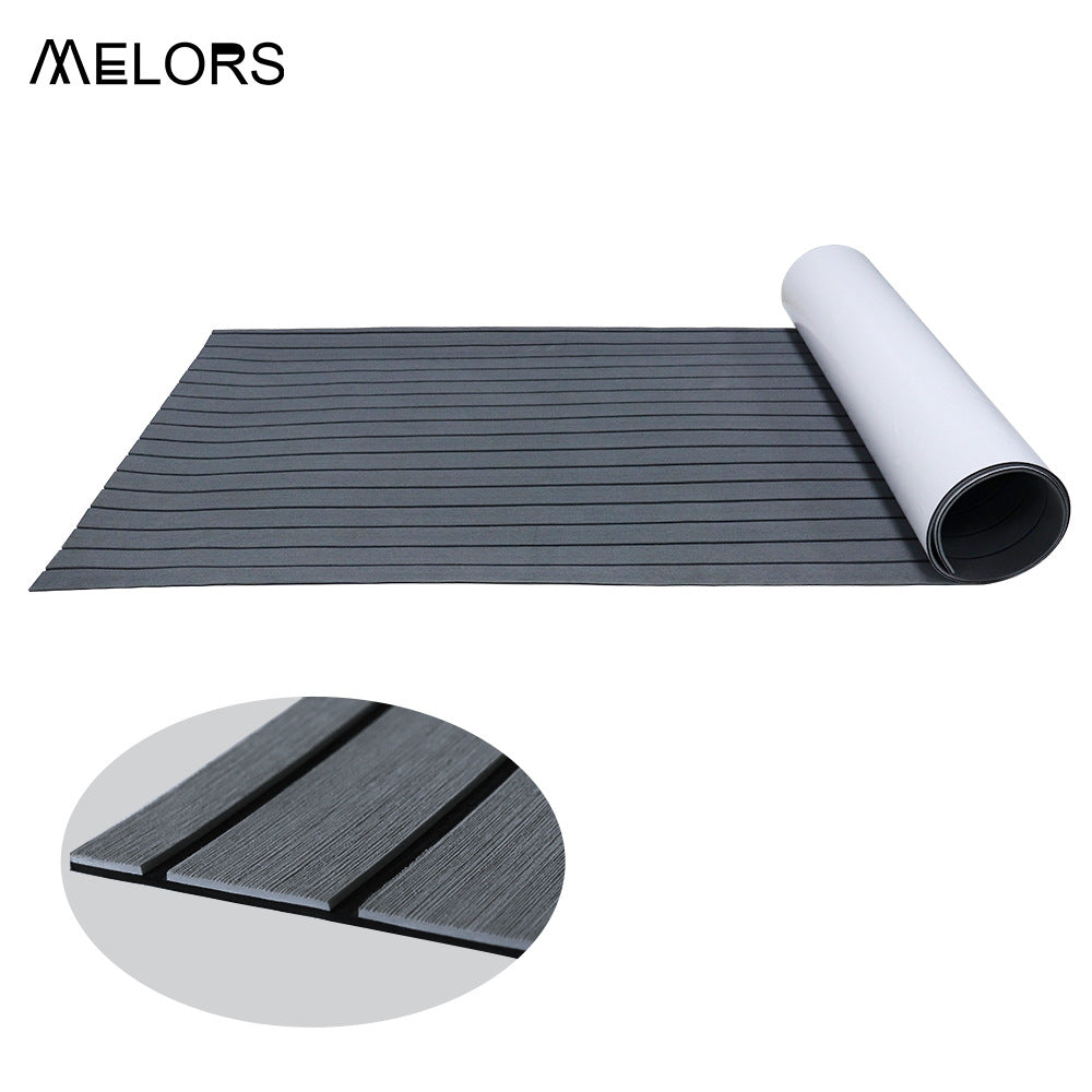 EVA Faux Teak Boat Flooring Sheet Marine Decking Mat Self Adhesive Non Slip Foam for Yacht Caravan & RV (Dark Grey & Black, 120cm x 30cm) - Image 3