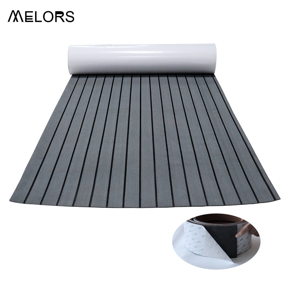 EVA Faux Teak Boat Flooring Sheet Marine Decking Mat Self Adhesive Non Slip Foam for Yacht Caravan & RV (Dark Grey & Black, 120cm x 30cm) - Image 4