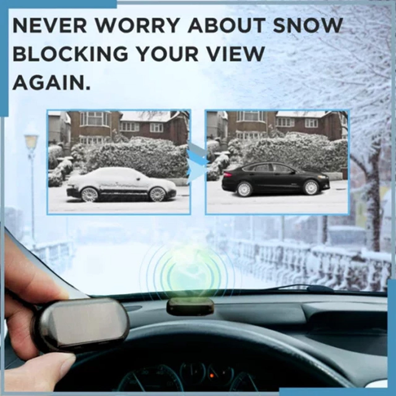 Solar Powered Car Antifreeze Snow Removal Device Electromagnetic Windshield De-icer Anti-Fog Frost Tool for Winter Driving - Image 2