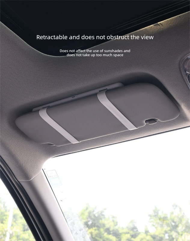 Car Visor Vanity Mirror with Dual Colour LED Lights Rechargeable Sun Visor Makeup Mirror Dimmable Dual Touch Control (Black) - Image 5