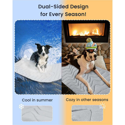 Pet Cooling Mat Self Cooling Pad for Dogs Cats Dual Sided Summer Sleeping Bed Grey Small (51x41cm) - Image 3