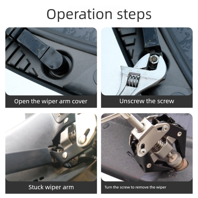 Heavy Duty Adjustable Car Wiper Arm Puller Tool Battery Terminal & Alternator Bearing Remover 9-30mm Opening Universal Windscreen Repair Tool - Image 3