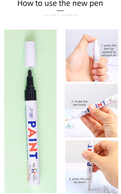 12 Colour Oil Based Paint Marker Pens Set 3.0mm Medium Tip Waterproof Permanent Ink for Rock Painting Metal Glass Rubber Tyres Wood DIY Art - Image 3